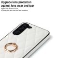 Pikkukuva 5 / 9: Samsung Galaxy S23 Case Rhombus Grid Pattern Takakannen Rengastuki - Valkoinen White
