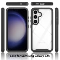 Miniatyrbillede 6 af 6: Til Samsung Galaxy S24 Case PC+TPU Støddæmpende Mobiltelefon Bagside Black