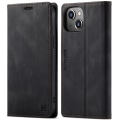 Miniatyrbillede 1 af 11: AUTSPACE A01 Retro tegnebog taske til iPhone 13 - sort Black