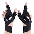 Pikkukuva 1 / 7: 1 pari vasen + oikea yökalastus LED taskulamppu mitt Glove Black