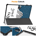Miniatyrbilde 4 av 7: For OnePlus Pad 2 Tri-fold Stativ Våkne / Sove Deksel Tablettveske - Katt Multicolor