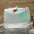 Miniatyrbild 3 av 3: Vikbar vattenbehållare Nöd Överlevnad Vattenförvaring - 10L Transparent