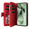 Miniatyrbild 7 av 9: KS Plånboksfodral till Samsung Galaxy S24 FE - Röd Röd