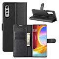 Pikkukuva 2 / 6: Litchi Wallet Stand Case for LG Velvet Black