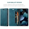 Pikkukuva 2 / 11: AUTSPACE A01 Retro lompakkokotelo iPhone 13 Mini - Sininen Blue