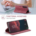 Pikkukuva 2 / 11: AUTSPACE A01 Retro lompakkokotelo Samsung Galaxy S23+ (Plus) - Punainen Red
