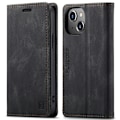 Miniatyrbillede 1 af 11: AUTSPACE A01 Retro tegnebog taske til iPhone 13 mini - sort Black