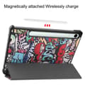 Miniatyrbilde 6 av 8: For Samsung Galaxy Tab S10 Lite / S10 FE / S9 FE Deksel med Mønster og Stativ - Graffiti Multicolor