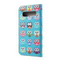 Pikkukuva 2 / 5: Pattern Wallet Case Samsung Galaxy S10 Plus - Multiple Owls Black