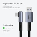 Miniatyrbilde 7 av 10: 5m ladekabel for Meta Quest 3 3S PICO 4, 5Gbps hodeset tdataoverføring Black