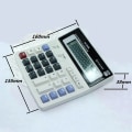 Miniatyrbillede 5 af 6: DS-200ML Solar og batteri Dobbelt strømforsyning Desktop Calculato White