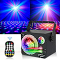 Miniatyrbillede 1 af 10: Roterende Magic Ball Laser Light RGB LED Strobe Lydaktiveret projektorlampe Black