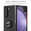 Miniatyrbild 7 av 9: Till Samsung Galaxy Z Fold6 5G Hybrid skal med Finger Ring & Metall Plåt - Svart Svart