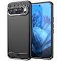 Pikkukuva 1 / 4: Google Pixel 9 / Pixel 9 Pro Kotelo Harjattu TPU Puhelinkotelo Hiilikuitutekstuuri - Musta Black