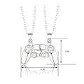 Miniatyrbild 3 av 4: Magnetisk Game Controller Handkontroll Halsband Par Present - Silvrig Silver
