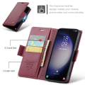 Miniatyrbilde 7 av 7: CASEME Lommebok-deksel Samsung Galaxy S24 - Rød Red