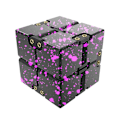 Miniatyrbillede 1 af 5: Fidget Toy Infinite Cube Stressaflastningsflipblok - sort-rose Pink