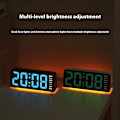 Miniatyrbild 2 av 10: LED-klocka Digital Väckarklocka Stor Display Datum Temperatur Väckarklocka - Vit / Rosa Ljus Rosa