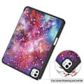 Pikkukuva 5 / 5: iPad Pro 11 (2024) Kolminkertainen Teline Tabletin Suojakuori Kynäpidikkeellä - Galaxy Multicolor