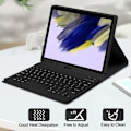 Miniatyrbillede 3 af 5: Til Samsung Galaxy Tab A9+ Split Bluetooth-tastatur Læderetui + Dobbelt-tilstandsmus Sæt - Sort US Layout Black