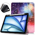 Pikkukuva 1 / 8: iPad Air 11 (2024) Kolminkertainen Teline Tabletin Suojakuori Kynäpidikkeellä - Galaxy Multicolor