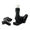 Miniatyrbillede 5 af 10: Playstation 3/PS3 Move Dobbelt opladningsstativ 2 i 1 Black