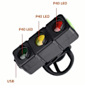 Miniatyrbilde 3 av 9: Baklys Sykkellys Oppladbart Varsellys 3 farger LED vanntett Black