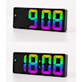 Miniatyrbild 11 av 11: LED-klocka Elektronisk digital väckarklocka Färgglad 12/24H Vit Vit