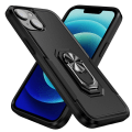 Miniatyrbild 10 av 10: iPhone 15 Hybrid skal med Finger Ring & Metall Plåt - Svart Svart