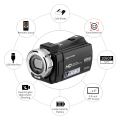 Miniatyrbillede 3 af 11: 1080P Full HD-videokamera understøtter Night Vision Vlog Youtube-kamera Black