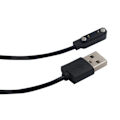 Miniatyrbillede 8 af 8: Universal 7,62 mm Smart Watch-oplader 2 pin opladningskabel Black