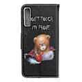 Miniatyrbild 2 av 5: Samsung Galaxy A70 Plånboksfodral - Brown Bear and Warning Words Svart
