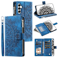Miniatyrbillede 1 af 7: Til Samsung Galaxy A26 / A16 tegnebogscover Cover Shell Mandala Blomstermønster Blue