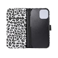 Miniatyrbillede 4 af 7: Leopardmønster tegnebogsovertræk til iPhone 12/12 Pro White