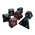 Miniatyrbillede 1 af 8: 7 stk/sæt LED-lysende terningpolyhedron terningespil Festterninger Black