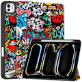 Pikkukuva 1 / 5: iPad Pro 11 (2024) Kolminkertainen Teline Tabletin Suojakuori Kynäpidikkeellä - Graffiti Multicolor