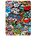 Miniatyrbilde 7 av 7: For OnePlus Pad 2 Tri-fold Stativ Våkne / Sove Deksel Tablettveske - Graffiti Multicolor