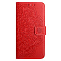 Miniatyrbilde 3 av 7: Lærveske til Samsung Galaxy A16 5G med kortspor, mandala-mønster, telefondeksel og stativ Red