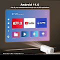 Pikkukuva 7 / 10: 4K-projektori Dual WiFi Bluetooth HD Video LED -projektori kotiteatteriin White