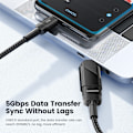 Miniatyrbillede 2 af 8: TOOCKI USB-C Han USB 3.0 Hun Converter 5Gbps dataadapter Black