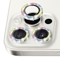 Pikkukuva 2 / 3: NORTHJO Kameran Linssinsuoja Glitterillä iPhone 16 Pro / 16 Pro Max, Karkaistu Lasi ja Metalli Multicolor