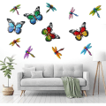 Pikkukuva 4 / 7: Art 3D Butterfly Seinään ripustettava sisustus Puutarhapihan kotikoriste - punainen- Red