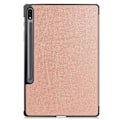 Miniatyrbillede 8 af 9: Tri-fold Stand Smart Case for Samsung Galaxy Tab S7 Plus / S8 Plus - RoseGold Pink gold