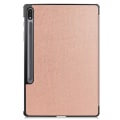 Pikkukuva 8 / 9: Tri-fold Stand Smart Case for Samsung Galaxy Tab S7 Plus / S8 Plus - RoseGold Pink gold