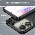 Miniatyrbillede 6 af 7: Til Xiaomi Redmi 13C Carbon fiber tekstur Cover Back - Sort Black