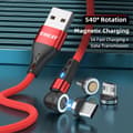 Miniatyrbillede 8 af 8: 1m opladningskabel 3 - i - 1 magnetisk til lyn/Type - C/Micro Black