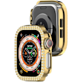 Miniatyrbillede 3 af 5: For A Watch Series 10 42mm Case Cover Frame Bling Rhinestone Decor - Guld Gold