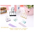 Pikkukuva 4 / 11: 3 Pcs Hollow Metal Binder Clips Home Office Paper Holder Small - Mixed Colours Gold