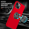 Pikkukuva 5 / 7: iPhone 14 Finger Ring Kickstand Hybrid Case - Red Red