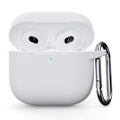 Miniatyrbilde 2 av 2: Silikonetui for AirPods 4 med integrert Bluetooth-hodetelefondeksel og krok - Hvit White